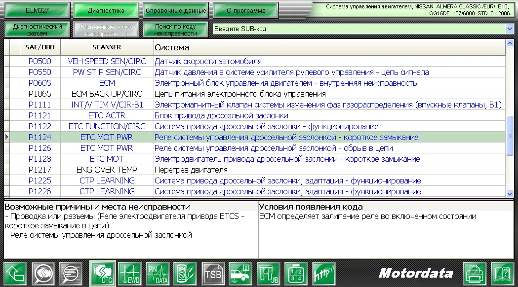 Обращаемся за расшифровкой к MotorData Professional