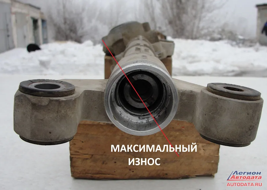 Максимальный износ рулевой рейки.