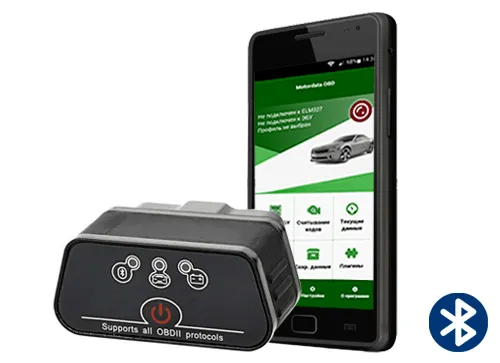 Диагностический адаптер ELM327 Bluetooth M и MotorData OBD