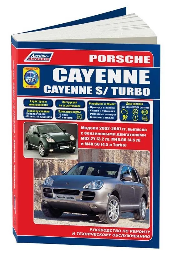 Книга Porsche Cayenne, Cayenne S, Turbo 2002-2007 бензин, электросхемы. Руководство по ремонту и эксплуатации автомобиля. Легион-Aвтодата
