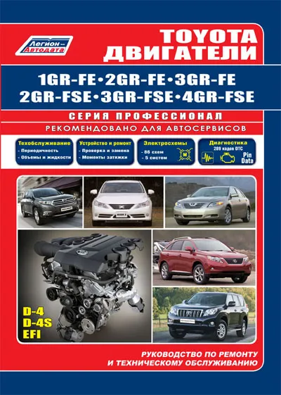 TOYOTA двигатели 1GR-FE, 2GR-FE, 3GR-FE, 2GR-FSE, 3GR-FSE, 4GR-FSE. Серия TOYOTA двигатели 1GR-FE, 2GR-FE, 3GR-FE, 2GR-FSE, 3GR-FSE, 4GR-FSE. Серия Профессионал. Руководство по ремонту и техническому обслуживанию.