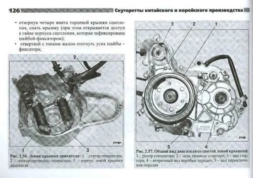 Книга скутеретты и мопеды Корея, Китай, Тайвань, каталог з/ч, ч/б фото, цветные электросхемы. Руководство по ремонту и эксплуатации. Ранок. №7