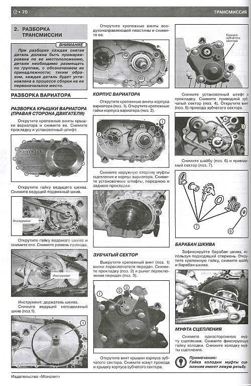 Книга Квадроциклы Baltmotors ATV500, CF-Moto ABM CF500, GOES 520 MAX с 2007. Руководство по ремонту и эксплуатации. Монолит