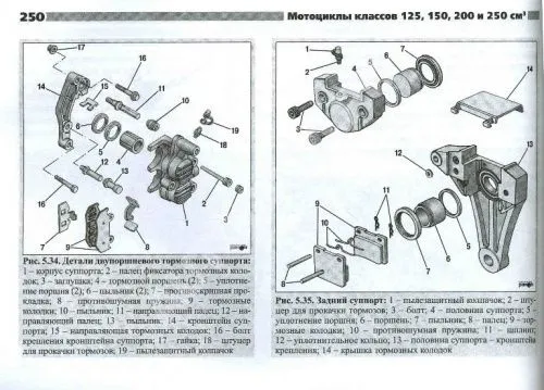 Книга Мотоциклы Китай, Корея 125,150, 200, 250 куб. см. бензин, ч/б фото, цветные электросхемы. Руководство по ремонту и эксплуатации. №34. Ранок