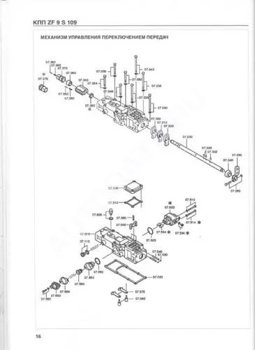 Книга Коробки переключения передач ZF 9 S 109, каталог з/ч. Руководство по ремонту и эксплуатации. Терция