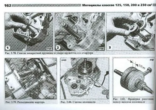 Книга Мотоциклы Китай, Корея 125,150, 200, 250 куб. см. бензин, ч/б фото, цветные электросхемы. Руководство по ремонту и эксплуатации. №34. Ранок