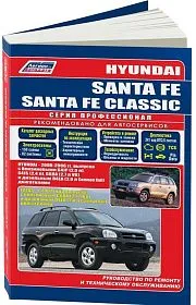 Книга Hyundai Santa Fe 2000-2006, Classic, Tagaz с 2007 бензин, дизель, электросхемы, каталог запчастей. Руководство по ремонту и эксплуатации автомобиля. Профессионал. Легион-Aвтодата