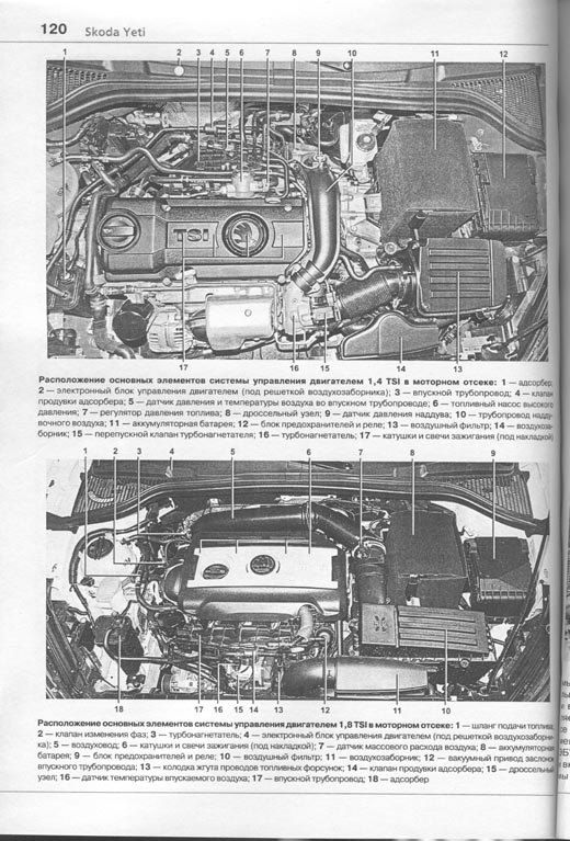 Книга Skoda Yeti 2009-2014 бензин, ч/б фото, электросхемы, рестайлинг с 2013. Руководство по ремонту и эксплуатации автомобиля. Мир Автокниг