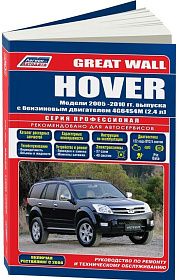 Книга Great Wall Hover 2005-2010 рестайлинг с 2008 бензин, электросхемы, каталог запчастей. Руководство по ремонту и эксплуатации автомобиля. Профессионал. Легион-Aвтодата