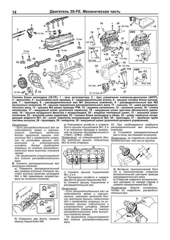 Книга Toyota бензиновые двигатели 3S-FE, 3S-FSE 1996-2003, электросхемы. Руководство по ремонту и эксплуатации. Легион-Aвтодата