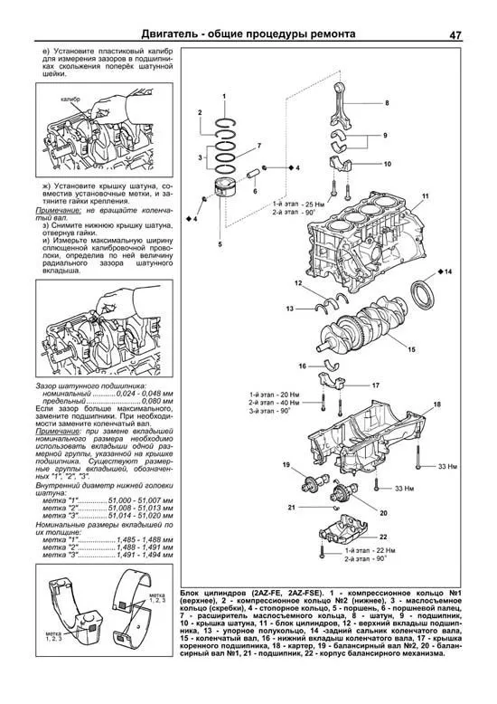 Книга Toyota бензиновые двигатели 1AZ-FE, 2AZ-FE, 1AZ-FSE, 2AZ-FSE. Руководство по ремонту и эксплуатации. Легион-Aвтодата