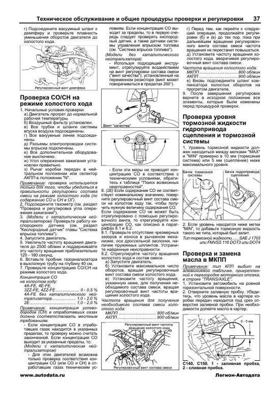 Книга Toyota Corolla 1997-2001 бензин, электросхемы. Руководство по ремонту и эксплуатации автомобиля. Легион-Aвтодата